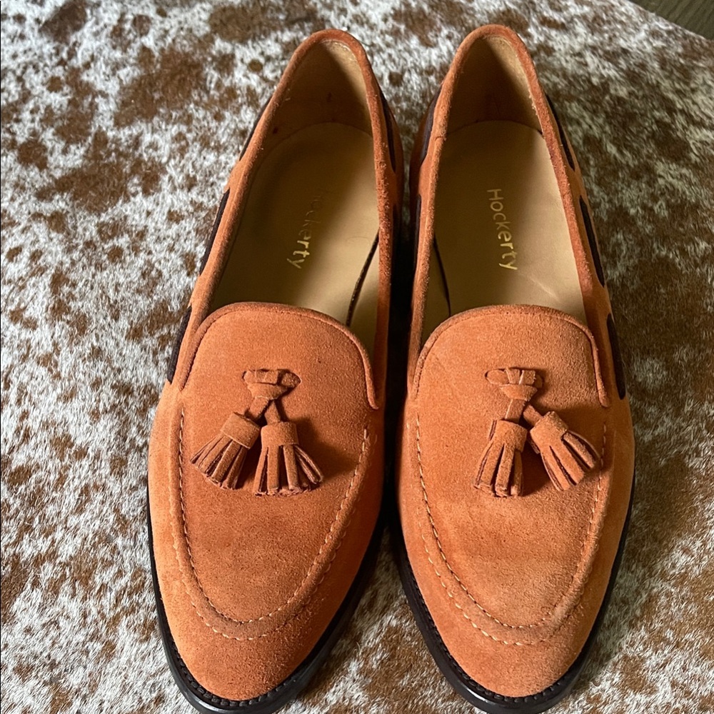 Hockerty Rust Suede Tassel Loafers